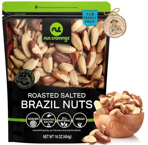 NUT CRAVINGS - Brazil Nuts Roasted & Salted - No Shell, Whole