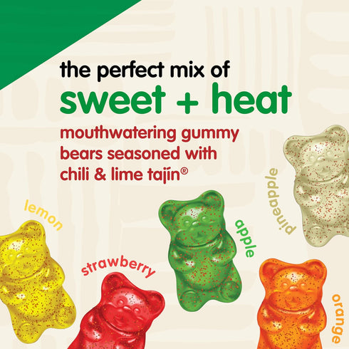 Gummy Gummies 2 oz 12 Pack Snak Club Tajin Bears, Assorted Fruit Candy with Chili and Lime Seasoning, Mild, Gluten-Free