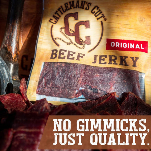 10 Cattleman's Cut Original Beef Jerky, Premium Marinated Steak High Protein Meat Snacks, Keto Friendly, Gluten Free
