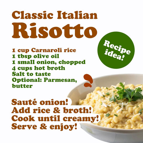 3 Food to Live Organic Carnaroli Rice, Pounds Premium Italian Risotto Rice, Ideal for Creamy Risottos and Gourmet