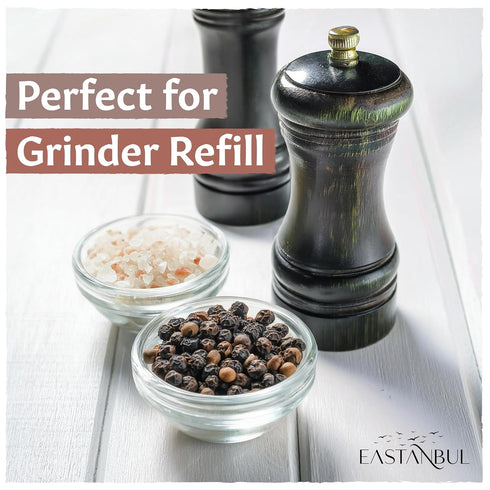 6oz, 12.3oz, Eastanbul Salt and Pepper for Grinder Refill, Peppercorns Whole Pink Himalayan Salt Peppercorns