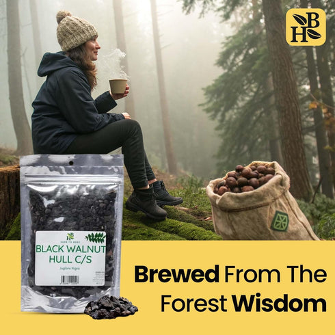 4 oz, Herb To Body Black Walnut Hull Cut & Sifted Wildcrafted Juglans Nigra, Dried Black Walnut Hulls for Herbal Tea