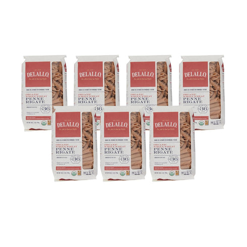 DeLallo Whole Wheat Penne Pasta, 1 Pound Bag, (7 Pack), 100% Certified