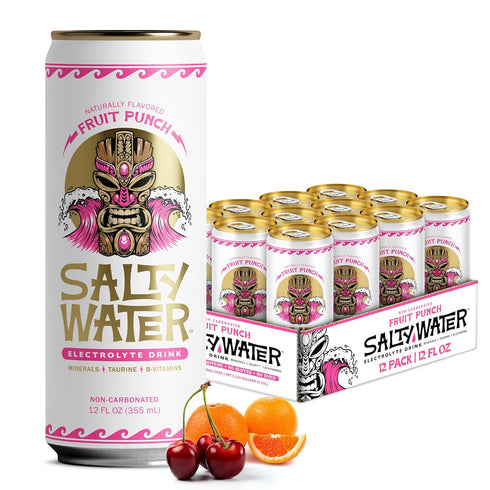 SaltyWater Electrolyte Drink, Fruit Punch Zero Sugar Premium Hydration Drink, 10 Calories,