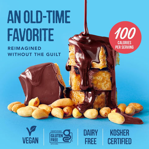 Packs 8) For Noshers Only - Peanut Butter Bites - Kosher Dairy Free Vegan Gluten Free Chocolate Peanut Butter Crispy