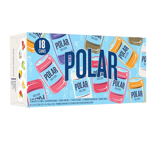 Pack, 12 oz 18 pack Polar Seltzer Water Sampler Variety fl cans