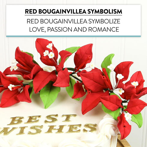 6 Count Global Sugar Art Exquisite Red Bougainvillea Sugar Cake Flowers, by Chef Alan Tetreault (Red)