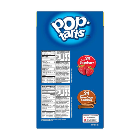 Kellogg's Pack, 86 oz (48 Count) Pop-Tarts Breakfast Toaster Pastries, Flavored Variety Frosted Brown Sugar Cinnamon