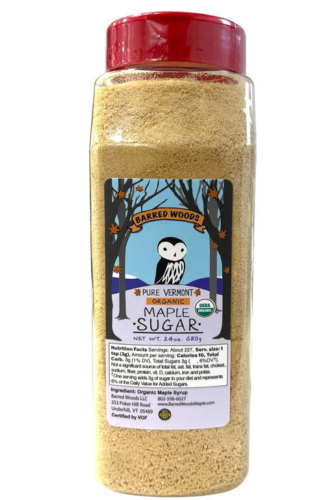 Barred Woods Maple Organic Pure Vermont Maple Sugar - 1.5 lbs (24