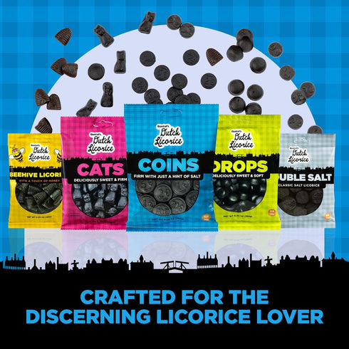 Gustaf's Salted Dutch Licorice Coins, 5.2oz Bag of Salty Black Licorice Treats from Netherlands