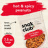 7.5 oz 6 Pack Snak Club Hot and Spicy Peanuts, Chili and Cayenne Pepper Seasoned Nuts, Gluten-Free and Kosher Snack