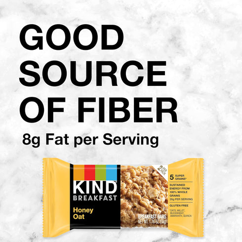 32 Count KIND Breakfast Bars, Honey Oat, Healthy Snacks, Gluten Free