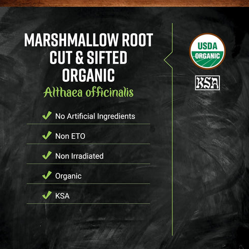 16 (Pack 1) Frontier Co-op Organic Marshmallow Root Herb, Cut and Sifted - For Marshmallow Root Tea, Powder, Capsules