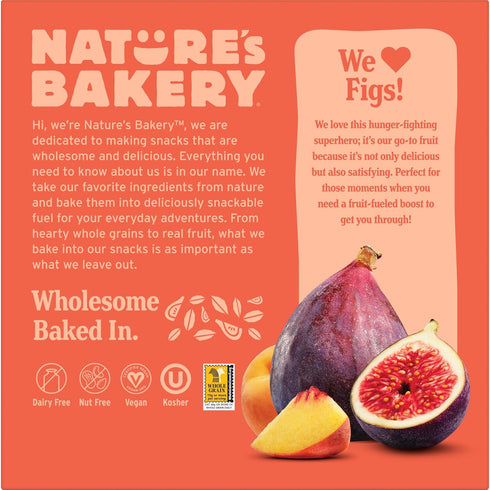6 Count (Pack 6) Nature's Bakery Whole Wheat Fig Bars, Peach Apricot, Real Fruit, Vegan, Non-GMO, Snack bar