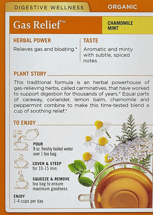 16 Traditional Medicinals, Tea Organic Gas Relief, Bags