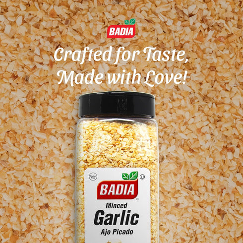 1.5 Badia Garlic Minced, Pound - All-Natural, Non-GMO, Dehydrated Garlic Seasoning