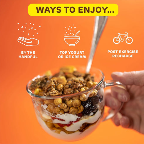 1.5 (Pack 8), Absurd Snacks Chickpea & Granola Crunch Mix, Nut-Free, Gluten-Free, Plant-Based Snack, Good Source