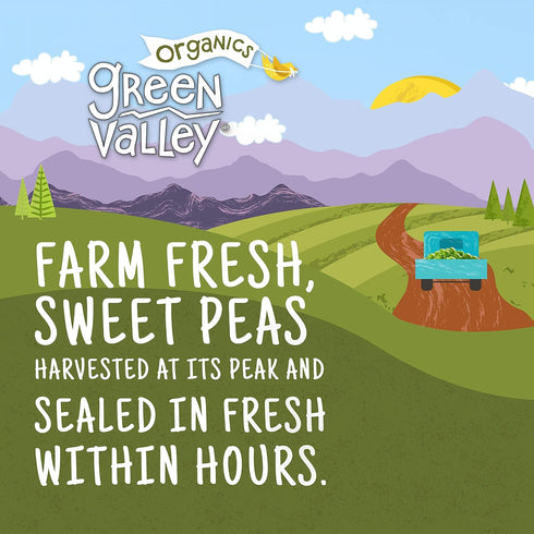 15 oz (Pack 4) Green Valley Organics Peas | Certified Organic | Deliciously Succulent, Creamy Sweet | can