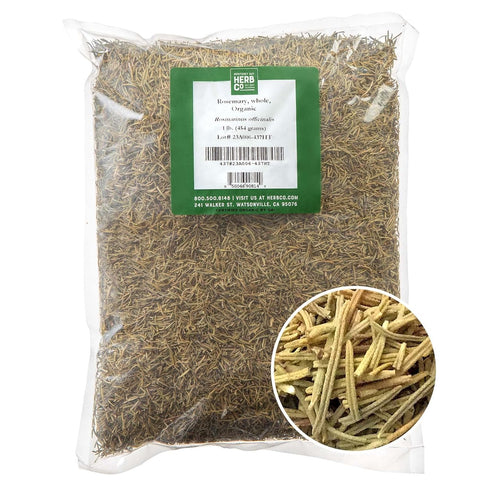 Monterey Bay Herb Co. Whole Organic Rosemary | Mediterranean Herb for Seasoning Soups, Meats & Vegetables 1 LB