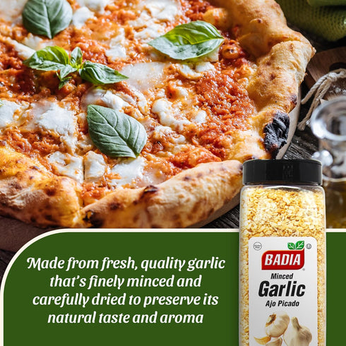 1.5 Badia Garlic Minced, Pound - All-Natural, Non-GMO, Dehydrated Garlic Seasoning