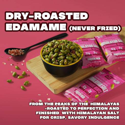 0.9 oz (Pack 8) Where You Bean Edamame Beans Snack (Himalayan Salt) - Crunchy and Dry Roasted Edamame Beans - High