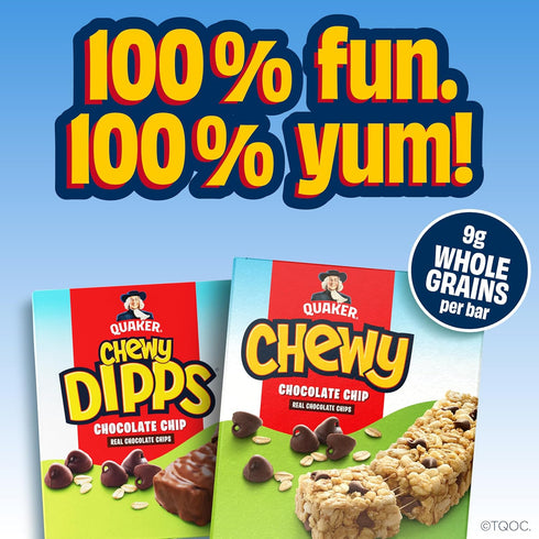 3 Pack, 0.84oz (30 Pack) Quaker Chewy Granola Bars, Flavor Variety Individually Wrapped Bars