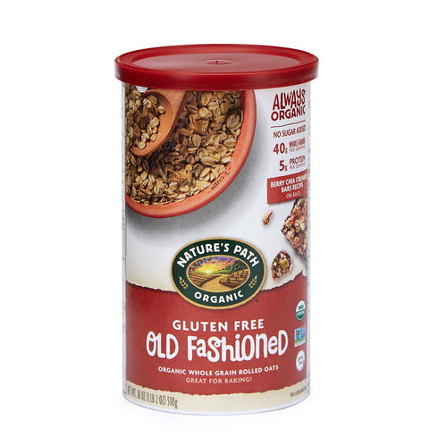 Nature's Path Organic Gluten Free Oats, Old Fashioned Oats, 18 Oz Canister