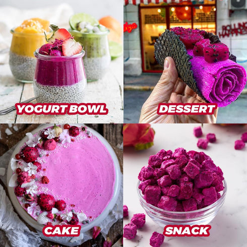 6oz Pieces,170g Freeze Dried Dragon Fruit Dragon Fruit Chunks for Smoothies, Baking, Yogurt, Breakfast & Pink Drink