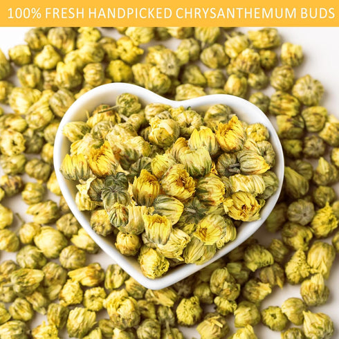 Chrysanthemum Tea, Dried Taiju Bulk Yellow Edible Flowers, Decaffeinated Natural Sweet Herbal Tea, Ideal for Gift, 1.4