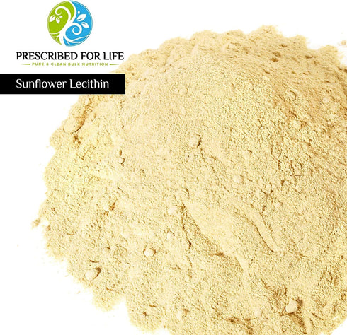 Prescribed For Life Sunflower Lecithin Powder, 4oz - Unbleached, Gluten Free, Vegan, Non GMO