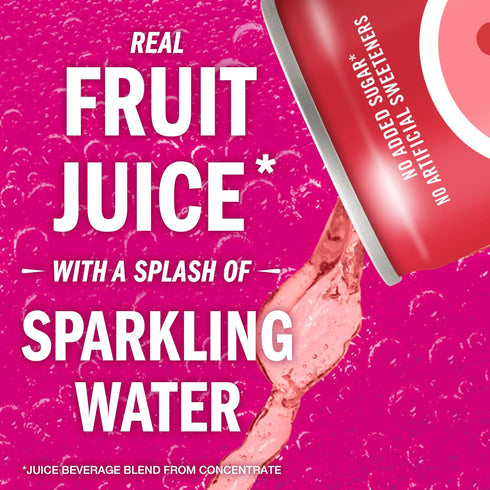 8.4 OZ, 24 IZZE Sparkling Water Juice Beverage Blend, Grapefruit, No Sugar Added, FL Cans