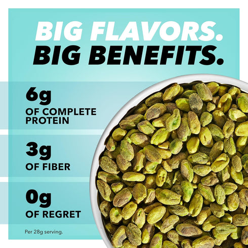 11 Wonderful Pistachios No Shells, Sea Salt & Vinegar Flavored Nuts, Ounce Resealable Bag, Protein Snacks, Gluten Free