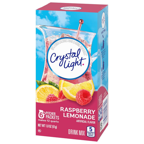 (6 Packets) Crystal Light Raspberry Lemonade Drink Mix Pitcher