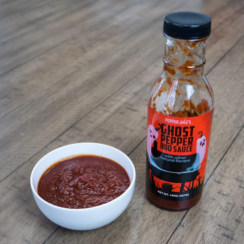 14 Pepper Joes Ghost Pepper BBQ Sauce Hot and Spicy BBQ with Delicious Flavor Balance Beer Infused Bhut Jolokia Pepper
