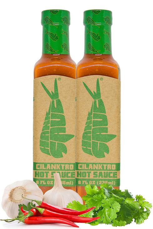 Hank Sauce Cilanktro Hot Sauce | 2 x 8 Ounces, Versatile Hot Pepper Sauce with Fresh Cilantro and Garlic