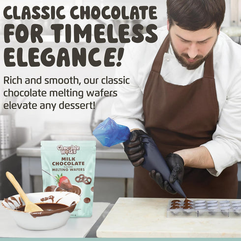 2.5lb (Pack 1) Chocolate Works Milk Chocolate Melting Chocolate Wafers
