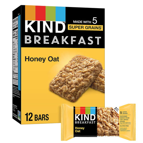 KIND Breakfast Bars, Honey Oat, Healthy Snacks, Gluten Free, 100% Whole Grains,