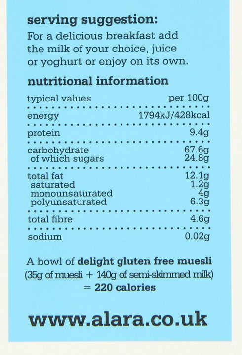 Alara 250g-3 Pack Delight Org GF Muesli
