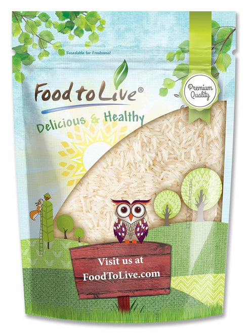Food to Live - Jasmine White Rice, 3 Pounds Long-Grain, Raw, Vegan,