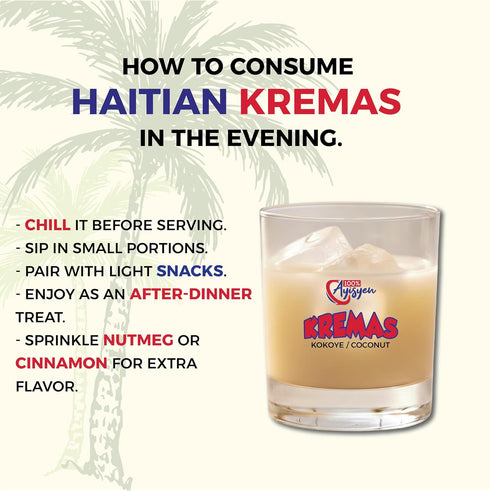 100% AYISYEN 750 ml Kremas Coconut Kokoye, Traditional Haitian Cremas