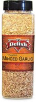 16 Oz Toasted Minced Garlic by Its Delish, Large Jar Premium Fresh Dry Roasted Chopped Garlic for Cooking, Baking