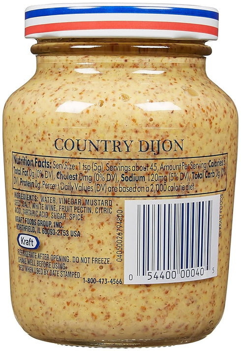 COUNTRY Country (8 oz (00054400000405) TIME Grey Poupon Dijon Mustard Jar)