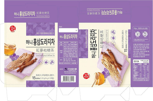 LENITH 15 (210g), Songwon Honey Red Ginseng & Bellflower Tea Powder Sticks Traditional Korean Tea