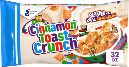 Cinnamon Toast Crunch Breakfast Cereal,Crispy Cinnamon Cereal,Value Bag,32 oz,(Pack of 6)