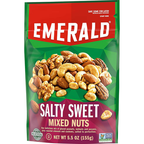 5.5 Oz (Pack 2) Emerald Nuts, Salty Sweet Mixed Nuts