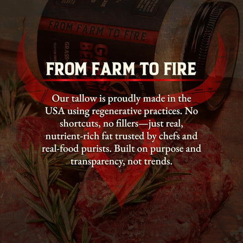 (14 oz Pack 2) 100% Beef Tallow for Cooking of US-Made, Grass-Fed Beef Fat, Rich Flavor Pure Beef Tallow for Frying