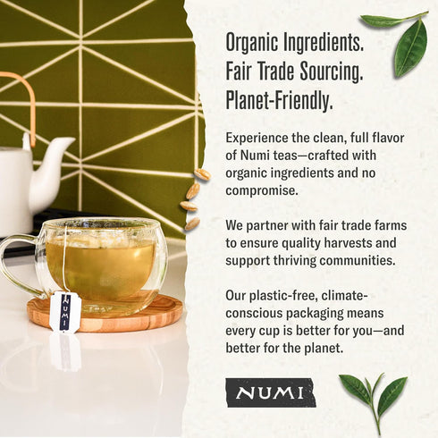 100 Numi Organic Matcha Toasted Rice Tea, Matcha Tea Bags, Flavorful Green Tea
