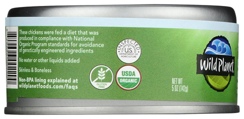 5 Wild Planet Organic Roasted Chicken Breast With Rib Meat, Skinless and Boneless, Sea Salt, Free Range, Non-GMO