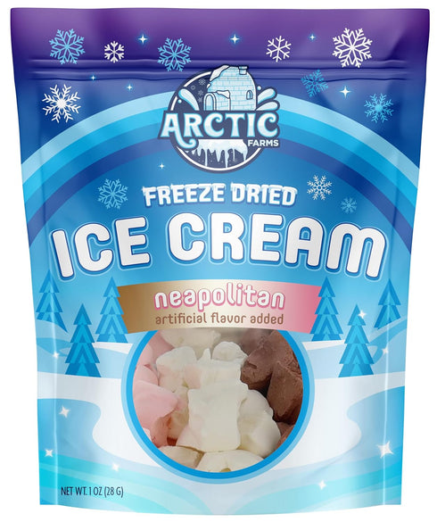 1 Arctic Farms Freeze Dried Ice Cream that Does Not Melt (Neapolitan, Ounce)