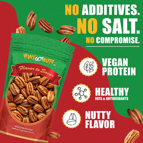 100% Two Pounds Of Pecans Raw, Whole, Shelled, Raw, Natural, No Preservatives Added, Non-GMO, NO PPO, Natural We Got